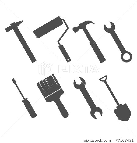 Tools icon set. Vector illustration, flat design. Tools icon set. Vector illustration, flat design. 77168451