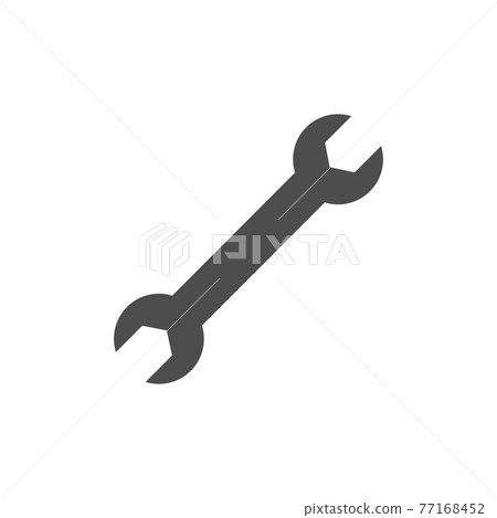 Wrench icon, spanner symbol. Vector illustration, flat design. Wrench icon, spanner symbol. Vector illustration, flat design. 77168452