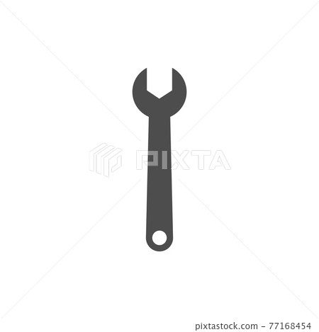 Wrench icon, spanner symbol. Vector illustration, flat design. Wrench icon, spanner symbol. Vector illustration, flat design. 77168454