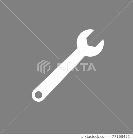 Wrench icon, spanner symbol. Vector illustration, flat design. Wrench icon, spanner symbol. Vector illustration, flat design. 77168455