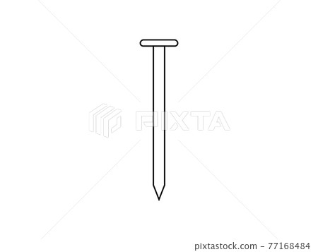 Metal, nail icon. Vector illustration, flat design. Metal, nail icon. Vector illustration, flat design. 77168484