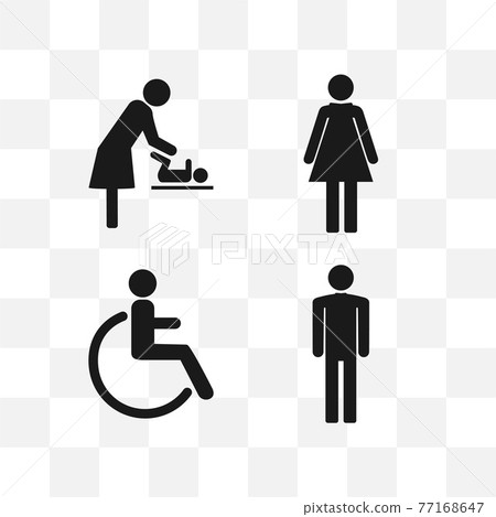 WC symbols, toilet sign, icon set. Vector illustration, flat design WC symbols, toilet sign, icon set. Vector illustration, flat design 77168647
