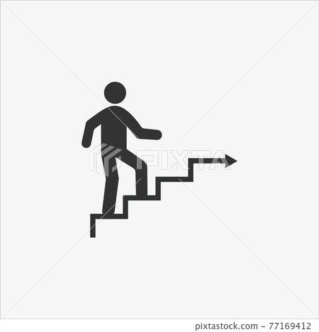 Stairs, Career ladder icon. Vector illustration, flat design. 77169412