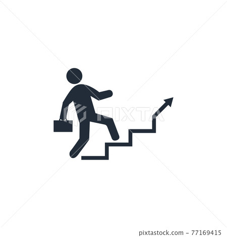 Stairs, Career ladder icon. Vector illustration, flat design. Stairs, Career ladder icon. Vector illustration, flat design. 77169415