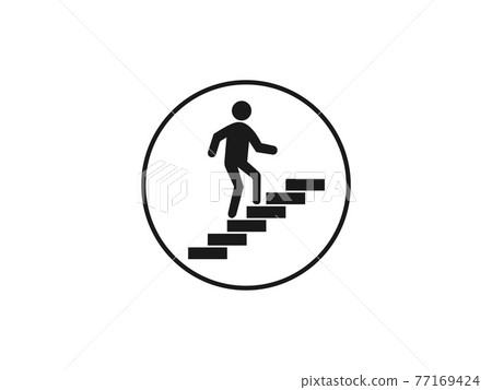 Stairs, stairwell, walks up icon. Vector illustration, flat design. 77169424