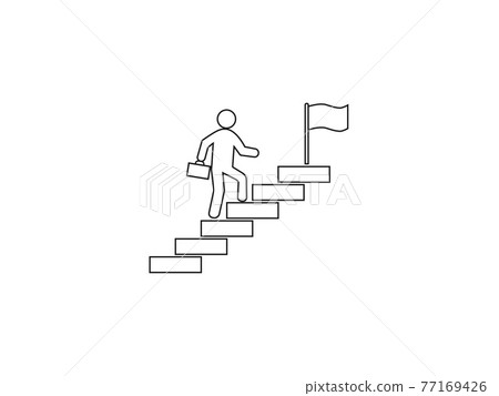 Stairs, stairwell, walks up icon. Vector illustration, flat design. Stairs, stairwell, walks up icon. Vector illustration, flat design. 77169426