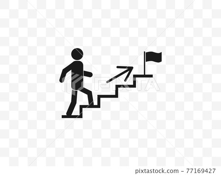 Stairs, stairwell, walks up icon. Vector illustration, flat design. 77169427