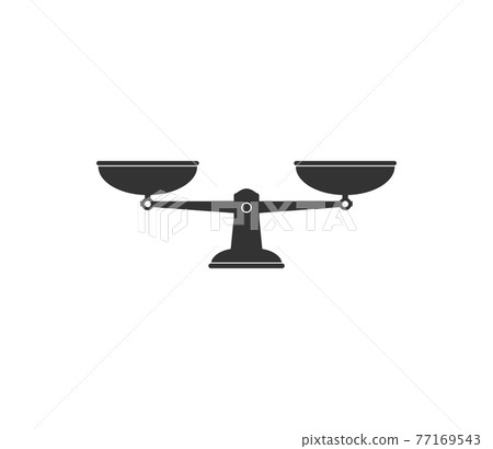 Balance scale icon. Vector illustration, flat design. Balance scale icon. Vector illustration, flat design. 77169543