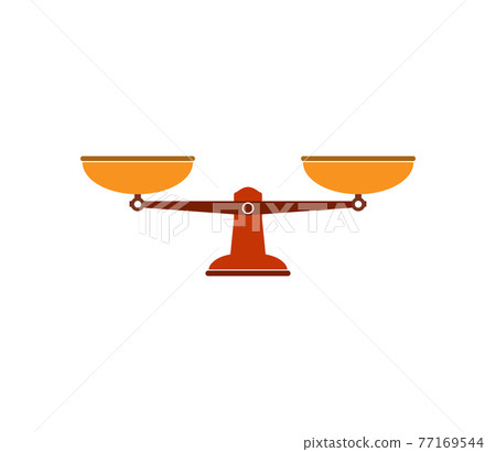 Balance scale icon. Vector illustration, flat design. Balance scale icon. Vector illustration, flat design. 77169544