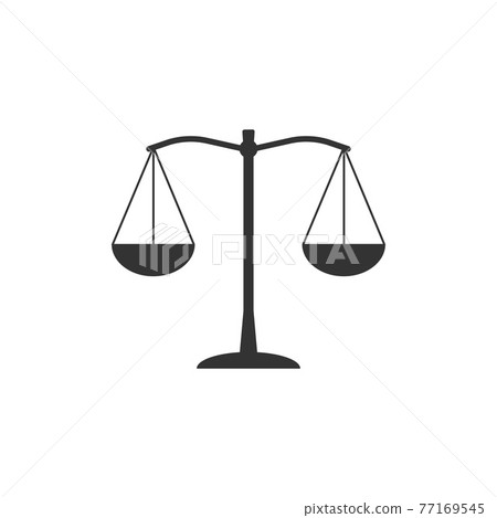Balance scale icon. Vector illustration, flat design. Balance scale icon. Vector illustration, flat design. 77169545