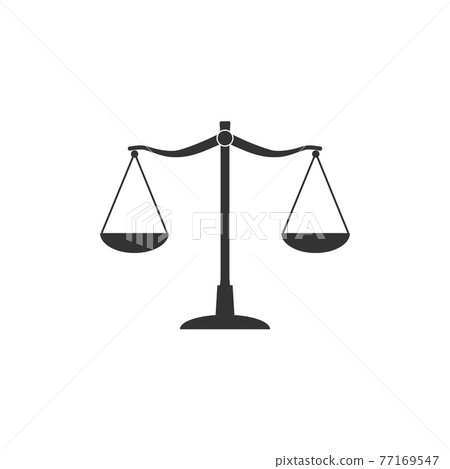 Balance scale icon. Vector illustration, flat design. Balance scale icon. Vector illustration, flat design. 77169547