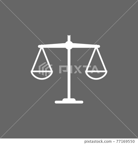 Balance scale icon. Vector illustration, flat design. Balance scale icon. Vector illustration, flat design. 77169550
