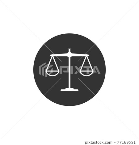 Balance scale icon. Vector illustration, flat design. 77169551