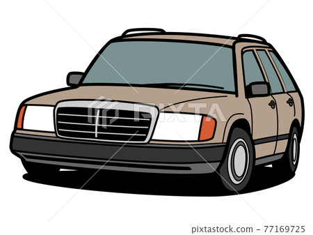 Nostalgic German wagon beige two-tone car illustration 77169725