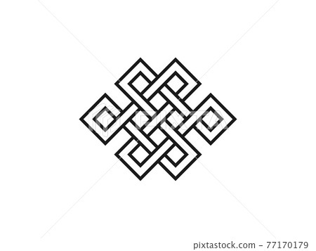 Endless knot, symbolism icon. Vector illustration, flat design. Endless knot, symbolism icon. Vector illustration, flat design. 77170179