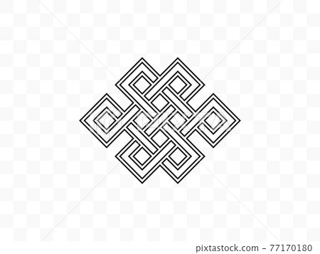 Endless knot, symbolism icon. Vector illustration, flat design. Endless knot, symbolism icon. Vector illustration, flat design. 77170180