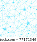 Blue polygonal network grid seamless pattern. Abstract Modern Technology line background, wallpaper. Triangle low poly concept design. Digital data vector structure. Science tech, neural, cyber print 77171346