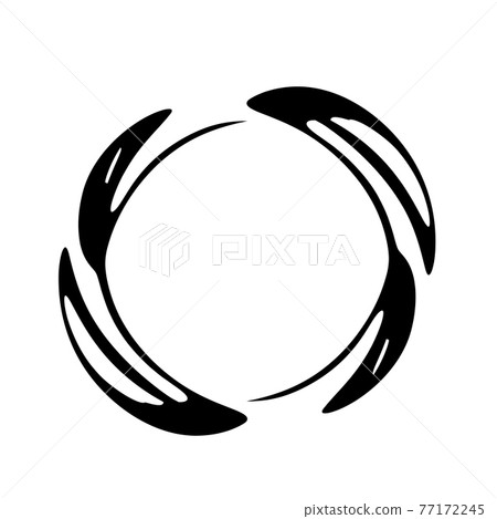 Round grunge frame isolated on white background. Black circle ink border. Round grunge frame isolated on white background. Black circle ink border. 77172245