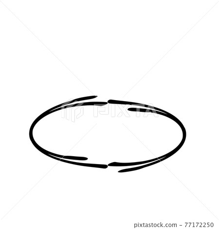 Oval grunge frame isolated on white background. Black ellipse ink border. Oval grunge frame isolated on white background. Black ellipse ink border. 77172250
