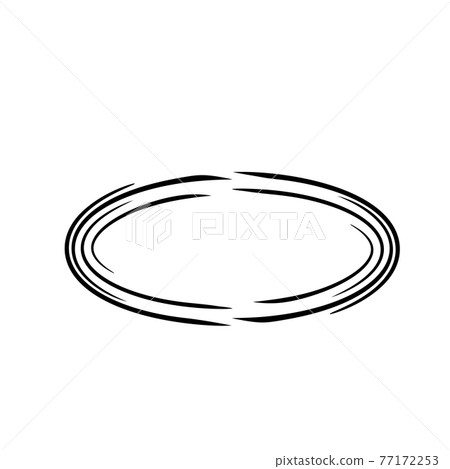 Oval grunge frame isolated on white background. Black ellipse ink border. Oval grunge frame isolated on white background. Black ellipse ink border. 77172253