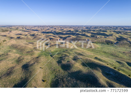 aerial view of Nebraska Sand Hills 77172599