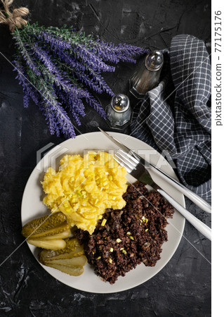 Tasty Silesian black pudding. 77175176