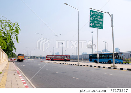 [Bangkok, Thailand] Road at the entrance of Bang Soo Central Station, New Terminal Station 77175227