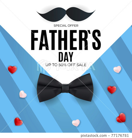 Father's Day Sale Background. Poster, flyer, greeting card, header for website. Vector Illustration 77176781