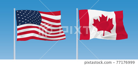 加拿大和美國國旗 加拿大和美國國旗 77176999