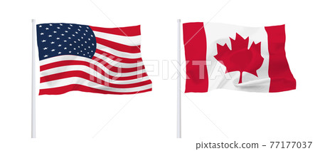 Canadian and American flags 77177037