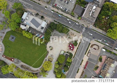 From the sky above Kagoshima City Central Park 77177734