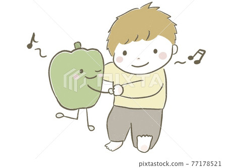 一個和辣椒共舞的可愛男孩 77178521