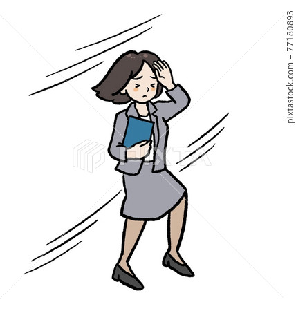 被一陣風吹走的辦公室女士的插圖 77180893