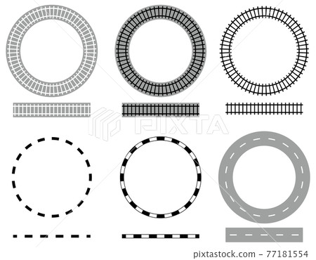 Track roads Various tracks Roads Round frames Ruled lines Track roads Various tracks Roads Round frames Ruled lines 77181554