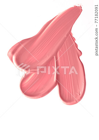 Coral beauty cosmetic texture isolated on white background, smudged makeup emulsion cream smear or foundation smudge, crushed cosmetics product and paint strokes Coral beauty cosmetic texture isolated on white background, smudged makeup emulsion cream smear or foundation smudge, crushed cosmetics product and paint strokes 77182091
