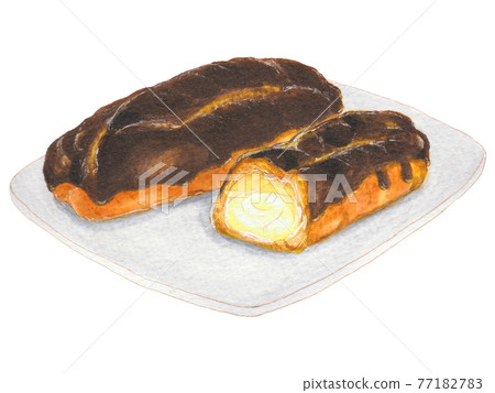 手繪食品和飲料菜單 Eclair 77182783
