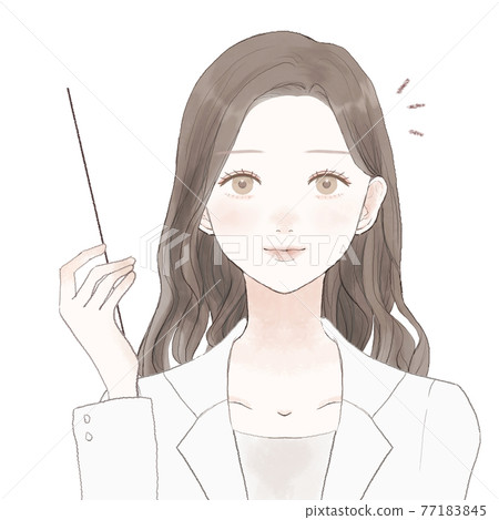 Female doctor explaining while holding a pointer 77183845