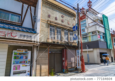 秩父、埼玉市的街景 秩父神社 表參道盤場通周圍的風景 秩父、埼玉市的街景 秩父神社 表參道盤場通周圍的風景 77184604