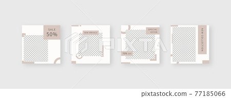 Social media template. Trendy editable social media post template. Mockup isolated. Template design. Vector illustration. 77185066