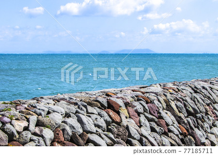 Masonry wharf and sea Masonry wharf and sea 77185711