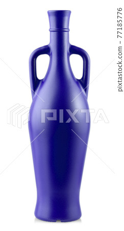 Clay bottle of wine isolated on white background Clay bottle of wine isolated on white background 77185776