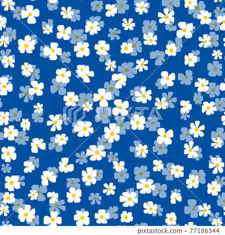Floral seamless with hand drawn color flowers. Cute summer background. Modern floral compositions. Fashion vector stock illustration for wallpaper, posters, card, fabric, textile Floral seamless with hand drawn color flowers. Cute summer background. Modern floral compositions. Fashion vector stock illustration for wallpaper, posters, card, fabric, textile 77186344