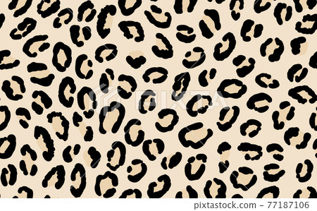 Abstract modern leopard seamless pattern. Animals trendy background. Beige and black decorative vector stock illustration for print, card, postcard, fabric, textile. Modern ornament of stylized skin Abstract modern leopard seamless pattern. Animals trendy background. Beige and black decorative vector stock illustration for print, card, postcard, fabric, textile. Modern ornament of stylized skin 77187106