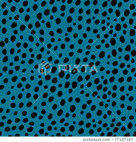 Abstract modern leopard seamless pattern. Animals trendy background. Blue and black decorative vector stock illustration for print, card, postcard, fabric, textile. Modern ornament of stylized skin 77187183