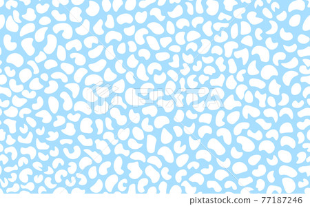 Abstract modern leopard seamless pattern. Animals trendy background. Blue and white decorative vector stock illustration for print, card, postcard, fabric, textile. Modern ornament of stylized skin 77187246