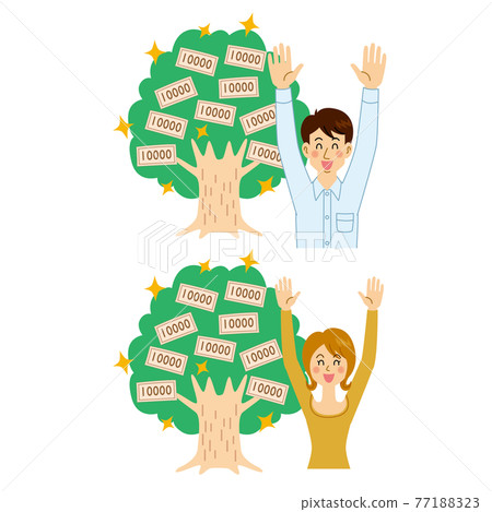 Men and women with increasing assets - Stock Illustration [77188323 ...