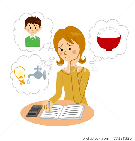 Women suffering from household income Women suffering from household income 77188329