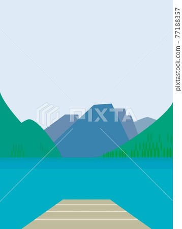 Summer landscape Pragser Lake lago di braies Summer landscape Pragser Lake lago di braies 77188357