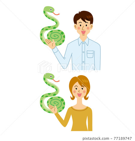 Men and women raising snakes 77189747
