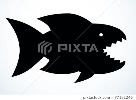 Piranha fish. Vector drawing icon Piranha fish. Vector drawing icon 77191246